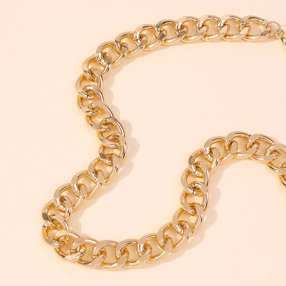 Chunky Thick Lock Choker Chain Necklaces