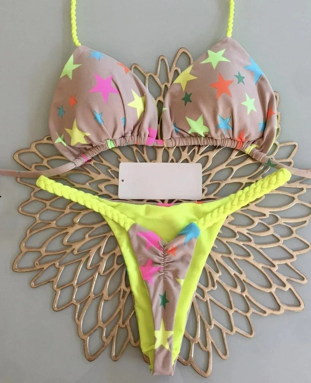 Split Print Swimwear