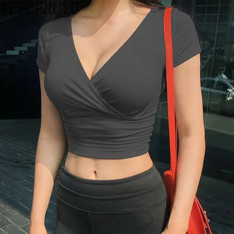 Black V-neck T-shirt