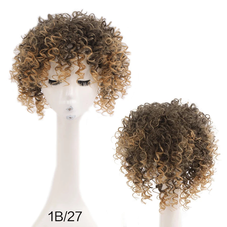 Synthetic Medium Short Afro Curly Hair