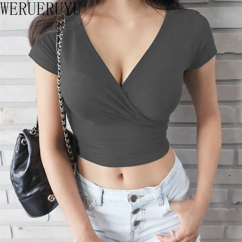 Black V-neck T-shirt
