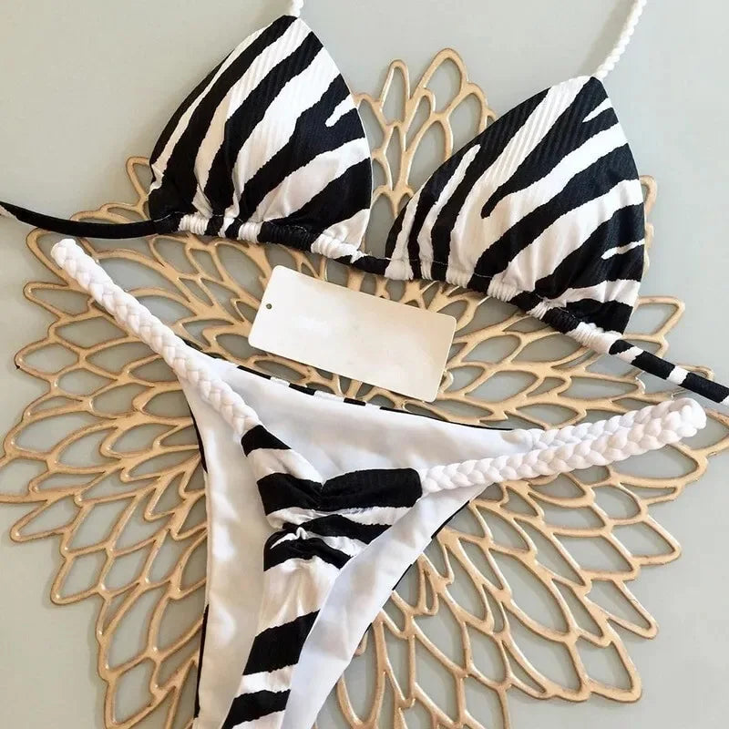Split Print Swimwear
