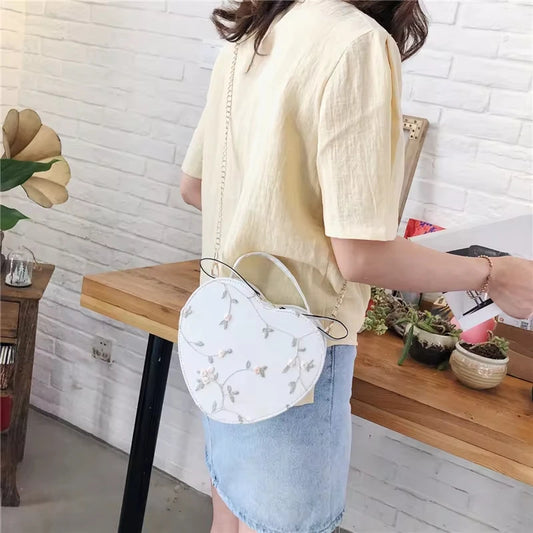 Sweet Lace Heart Round Handbags
