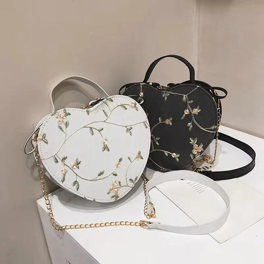Sweet Lace Heart Round Handbags