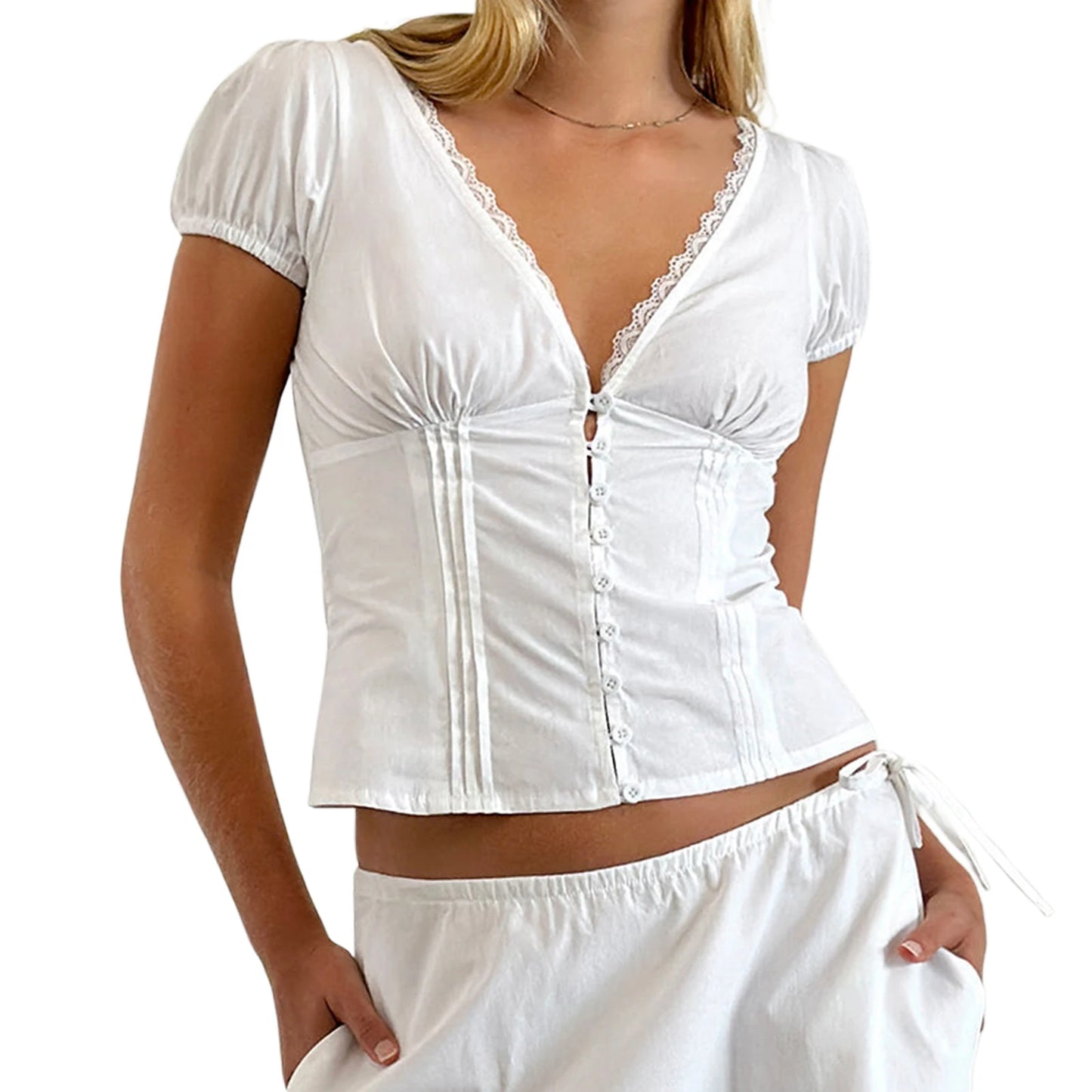 Solid Casual Sweet Crop Tops