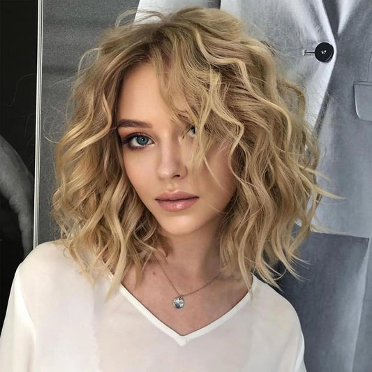 Short Layered Blonde Bob Wig
