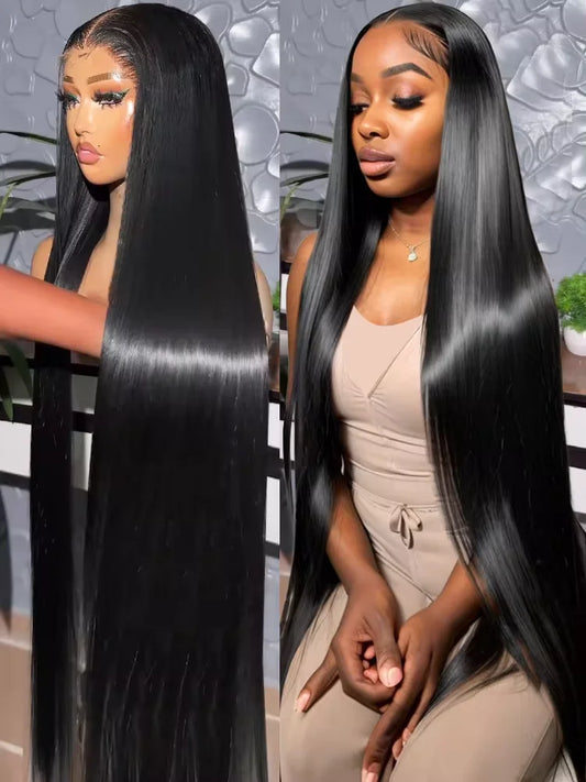 HD Transparent Bone Straight Lace Front Wigs